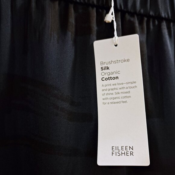 Eileen Fisher Maxi Skirt Brushstroke Blue Silk/Cotton Size XL - Picture 5 of 8